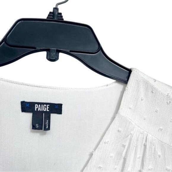 PAIGE  Odelise Long Sleeve Mini Dress in White Size S - Picture 10 of 12